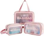Rylan Light Pink Cosmetic Makeup Pouch For Women (Pack of 3)