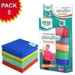 UNIQUE Micro fiber cleaning cloth duster/towel (40x40cm) reusable for cleaning dust and dirt from kitchen/vehicle/electronic products (pack of 5)