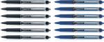 Pilot Hi-Tecpoint V7 RT Fine Point Liquid Ink Pen | Tip Size - 0.7MM | Retractable and Refillable | Dimpled Rubber Grip with Unique Dimple Tip Technology | Ink Colour - 6 Blue and 6 Black | Pack of 12