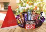 Food Library The Magic of Nature New Year & Christmas Chocolate Gift Basket Hamper with Santa Cap