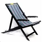 Veenu CHAIR EXTRA-WIDE FOLDABLE, LIGHT WEIGHT, RUST PROOF, 3 YEARS WARRANTY Metal Outdoor Chair Black Pack of 1