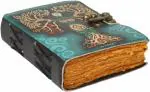 ALCRAFT Blank Spell Book of Shadows Journal with Lock Clasp Antique Handmade Deckle Edge Vintage Paper Leather Bound Journal for Women and Men |Travel Notebook for Writing 17.78 X 12. 7 CM