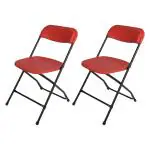 Supreme Furniture Amity PP Folding Without Arm Chair (Set of 2,Red)