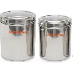 LIMETRO STEEL Pack of 2 Stainless Steel Stainless Steel Kitchen Container Set / Food Storage Container / Steel Dabba Set Dinner Set (Silver)