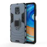 Empire Accessories Redmi Note 10 Lite Blue Polycarbonate Hard Military-Grade Shockproof With Ring Kickstand Back Case Cover