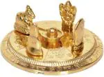 NAVYAKSH- FOBHIYA Metal Shiv Parivar Idol Lord Shiva Family Statue (Shivling, Parvati, Ganesh, Kartikeya, Nandi), Decorative Puja Showpiece, Made in India Best For Gifting (Gold) Decorative Showpiece - 1.5 cm (Brass, Gold)