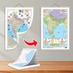 GO WOO SMALL - 100 India POLITICAL OUTLINE MAP FOR SCHOOL and 2 IN 1 India POLITICAL AND PHYSICAL MAP IN ENGLISH|Combo of 1 Map Pad + 1 chart|A perfect India Map Master Bundle