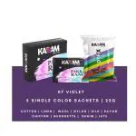 Kadam Pakka Rang Fabric Dye Colour | 25G Pack | Includes Dyfix Color Fixer | Permanent Fabric Dyes For Old Faded Jeans And Clothes (Violet) Violet Fab