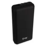 EVM EnDuro Power Bank 20,000mAh - Portable Charger with In-Built Micro USB, Type-C & Lightning Cable - 2 Years Warranty - Compatible with All Smartphones - Metallic Black (EVM-P0101)