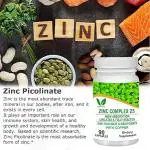 VITARUHE Chelated Zinc Picolinate And Bisglycinate Complex with Copper,Zinc for Immune,Skin and Cellular Health, High Absorption, Non GMO, 90 Capsules