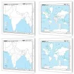GO WOO BIG - 100 India POLITICAL OUTLINE MAP FOR SCHOOL, BIG - 100 India PHYSICAL OUTLINE MAP FOR SCHOOL, BIG - 100 WORLD POLITICAL OUTLINE MAP FOR SCHOOL and BIG - 100 WORLD PHYSICAL OUTLINE MAP FOR SCHOOL | combo of 4 map pads