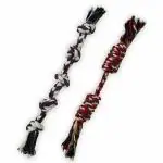 MY SUPER PAWS 5 knots tug of war rope toy & double knots tug and fetch rope l Natural cotton non-toxic rope toys for dogs l Pack of 2