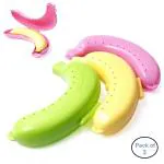 Homeleven Plastic Banana Food Storage Container Banana Case Cover Banana Holder Pack of 3 - Multicolor
