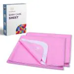 MY ARMOR Quick Dry Waterproof Baby Bed Protector Dry Sheet for Babies - (Small (50cm x 70cm) (Pack of 2), Baby Pink)