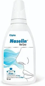 Cipla Naselin Nasal Spray, Unblocks Nose in 25 secs, 12 hours relief from Nasal Congestion 10 ml (Pack of 10)