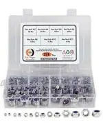 Epi-Torque Stainless Steel Metric Nylon Insert Lock Nuts Assortment Kit - 7 Sizes: M3 M4 M5 M6 M8 M10 M12 With Plastic Storage Box (Pack of 211)