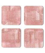 Whats Your Kick Brown Textures Design Printed Set Of 4 Coaster With Metal Stand