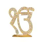 Caristo Sikh Religious Symbol EK Onkar Idol | IK Onkar Idol (ID-192) Gold Metal Statue for Car Dashboard | Home Décor | Mandir Pooja Murti |Temple Puja | Office Table Showpiece