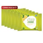 Clea Cleansing & Makeup Remover Wipes Wet Wipes for Face Moisturizing - Lemon & Tulsi (8 Wipes/Pack, Pack of 7)