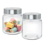 Treo By Milton Radius Glass Jar, Set of 2, 580 ml Each, Transparent | Storage Jar | Multipurpise Jar | Modular Kitchen