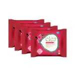 Clea Cleansing & Makeup Remover Wipes Wet Wipes for Face Moisturizing - Rose & Milk (25 Wipes/Pack, Pack of 4)