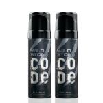 Wild Stone CODE Platinum No Gas Long Lasting Body Perfume Spray Spray Pack of 2 (120ml Each)