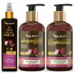 KESHBINDU Red Onion Black Seed Combo Pack for Anti Hair Fall Spa Range (Hair Oil 200ml + Shampoo 300ml + Hair Conditioner 300ml) for Hair Fall Control Combo Kit