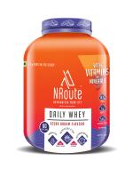 NRoute Daily Whey Protein 2Kg Kesar Badam Protein Whey Powder with Vitamin and Minerals