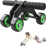 Shopeleven 4 Wheels Power Wheel Triple Abdominal Roller Abs Workout Fitness Machine Gym (Pack of 1, Color may Vary)