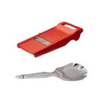 URBAN BUY Stainless Steel Kitchen Tools Rice Panja With Jony Slicer, Multicolour & Pack of 2