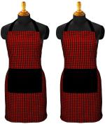 Akhvi AV-AP-211 Multicolor Checkered Cotton Chefs Apron (Pack of 2, Free Size)