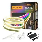 MANSAA M58 Neon LED Strip Light | 5 Meter | Yellow Color | With 12 Volts Adaptor | Neon Strip Light | Home Decoration