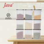JAVA - 2000 ml Plastic Grocery Container (Pack of 9, Brown)