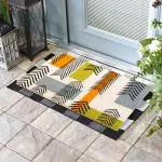 Only Mat Arrow Design Green and Orange Natural Coir Multi-colour Door Mat (75cm x 45cm)