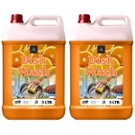 BLISS & BLUSH Dishwash Liquid 10 Liter Orange Natural, Plant Based & Eco-Friendly | Removes Tough Grease, Soft on Hands