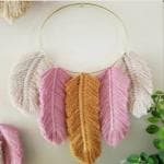 Giyana Handmade Macrame wall Hanging | Handmade Macrame Wall Hanging Shelf | Flower Pot Wooden Shelf Hanging for Home Decoration |Boho Wall Hanging Decor for Living Room
