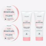 SMART BEAUTY Oriflame ESSENTIALS Glow Essentials Face Cream with Vitamins E & B3 75 ml (pack of 2) ,Mask & Scrub with Vitamins E & B3 75 ml(pack of 2) (4 Items in the set)