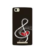 Casotec Love Note Music Design Printed Silicon Soft TPU Back Case Cover for Panasonic P75
