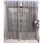 Jiyansh Decor Tissue net Transparent Curtains I Premium Screens for Home Office I Parda for LivingRoom,Bedroom Set of 2 (Size- 5 feet) Grey
