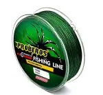 PROBEROS Strong Fishing Line, 0.50mm 80LB 100M PE 4 Strands Monofilament(Green, Max Tension 36.2KG)