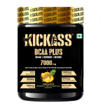 Kickass BCAA PLUS 7000 mg ( Pineapple flavour): Reload, Recover and Rehydrate with natural electrolytes from coconut water, BCAA Ratio 2:1:1, L- Citrulline, Taurine, Vit K2 & B6, 400 gm (No Banned Substances, GMO-free)