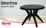 Supreme Furniture Marina Plastic Round 4 Seater Dining Table (Black)