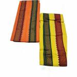 Danish Handloom Cotton 200 Gsm Dobby Borders Bath Gamcha Set (Pack Of 2)