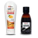 Subaxo Herbal Orange Face Wash |Vitamin C Face Wash |Skin Brightening| Blemish Reduction | - 120 ml & Ayurvedic Charcoal Face Wash | Anti Pollutant | Oil Control | 100 ml - Combo Pack for Women, Girls, Boys & Men