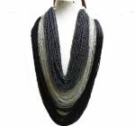 JAYA VISION ENTERPRISES Multiline Black shade Glass seed beads long Necklace-tg36