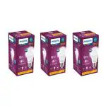 Philips Ace Saver Base E27 9-Watt Led Bulb (Pack Of 3, Golden Yellow)
