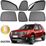 AllExtreme Renault Duster SUV Car Window Shades Magnetic Windshield Cover (Pack of 6 - Front 2pcs; Rear 2pcs; Baby Seat 2pcs, Black)