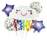 My Party Suppliers Smiley Rainbow Cloud Happy Birthday Super Shape Theme Balloon Bouquet