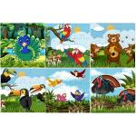 The Flyer's Bay Fiddly's Birds, Bear and Bee's Wood Jigsaw Puzzles for Kids 9 Pieces Pack of 6