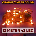 Turbo Traders Orange / Amber Led String Light for Indoor / Outdoor Decoration for Ganesh Puja, Janmashtmi (12 Meter, 46 Led, Best Quality)